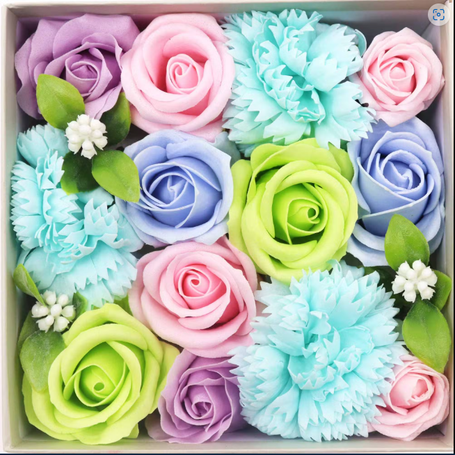 Soap Flowers Gift Boxes - Quadrada
