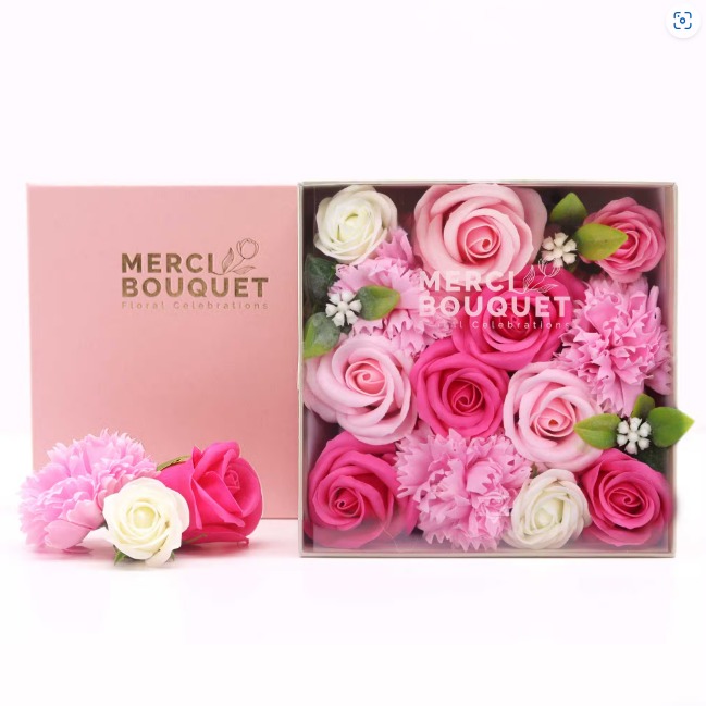 Soap Flowers Gift Boxes - Quadrada