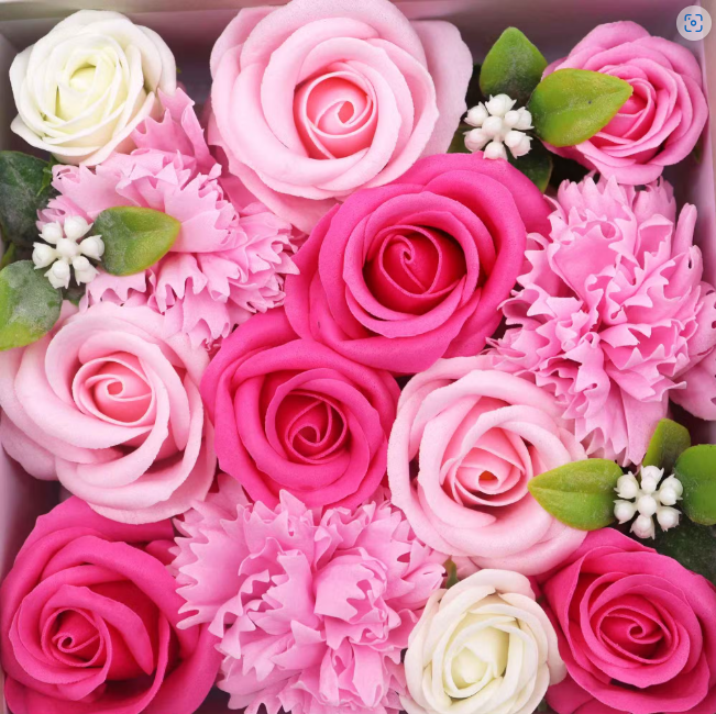 Soap Flowers Gift Boxes - Quadrada