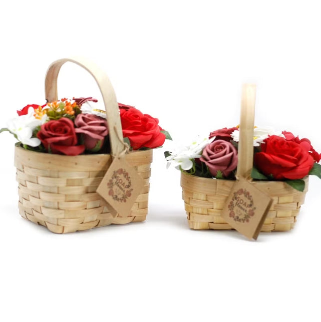 Flores de Sabonete em Cesto de Vime