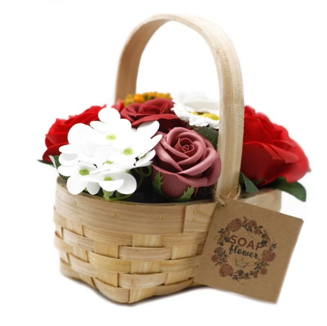 Flores de Sabonete em Cesto de Vime