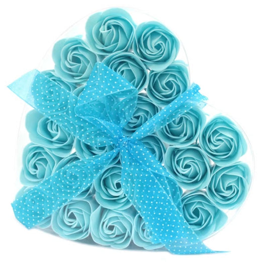 Caixa Coração - Conjunto 24 Rosas de Sabonete