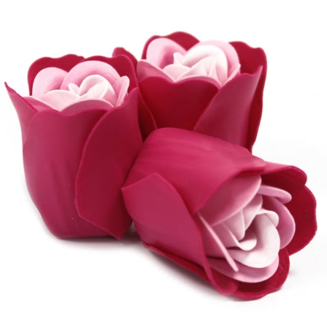 Caixa Coração de 3 Rosas de Sabonete