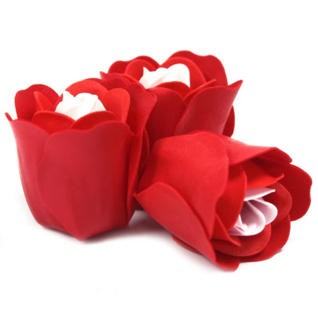 Caixa Coração de 3 Rosas de Sabonete