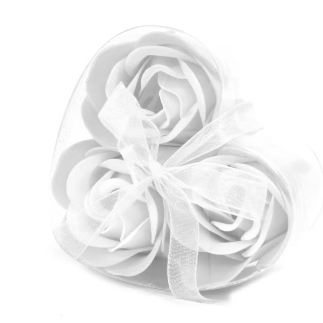 Caixa Coração de 3 Rosas de Sabonete