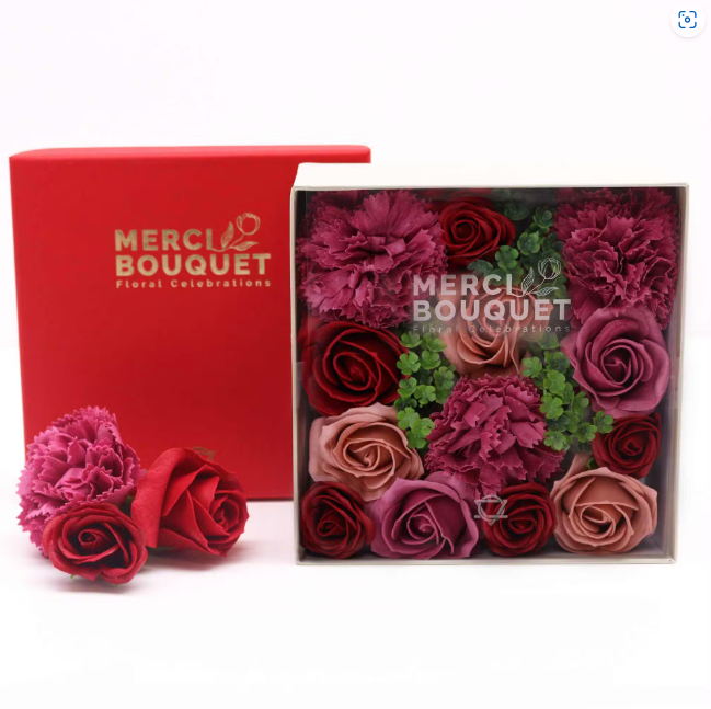 Soap Flowers Gift Boxes - Quadrada